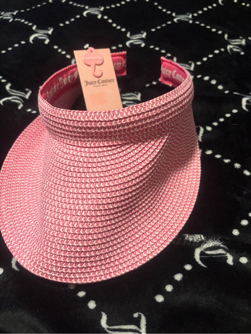 Juicy Couture Pink Woven Sun Visor